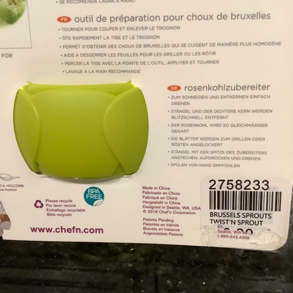 chef'n Twist'n Sprout Brussels Sprout Prep Tool Stem Core Trimmer Remover Gadget - Picture 5 of 5